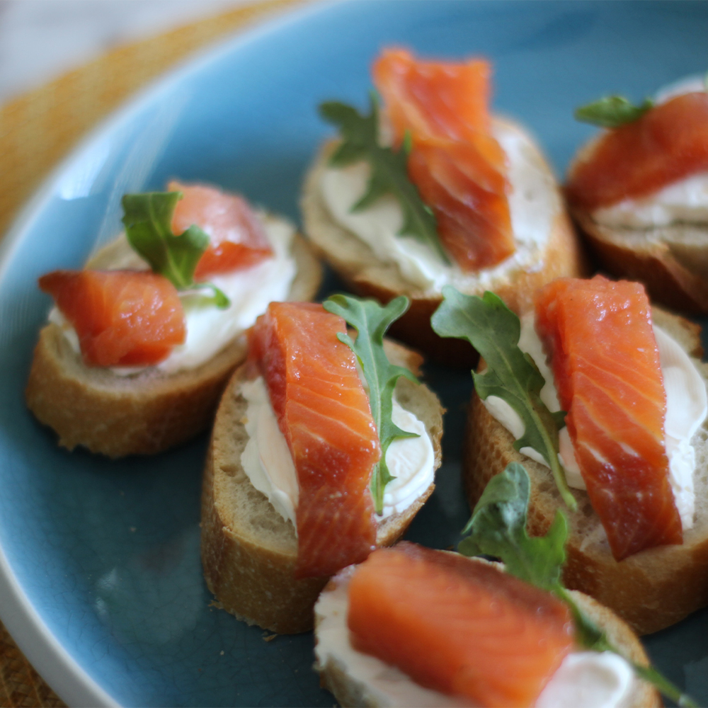 Salmon Bruschetta with Cream Cheese